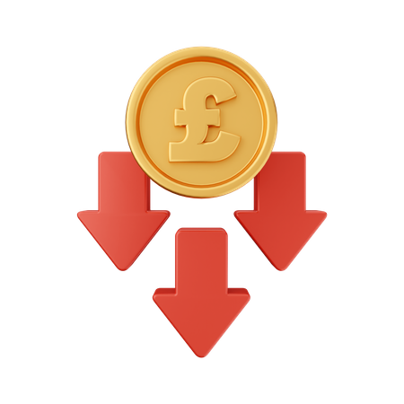 Decrease Poundsterling  3D Icon