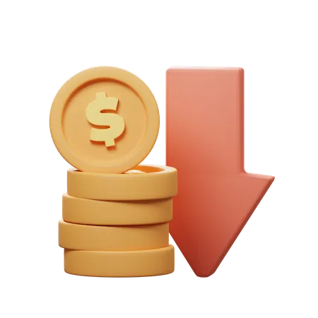 Decrease Price  3D Icon