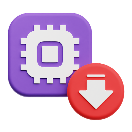 Decrease Processor  3D Icon