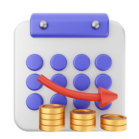 Decrease Profit Calendar  3D Icon