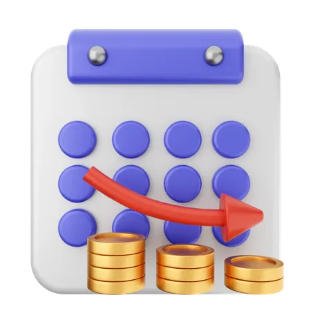 Decrease Profit Calendar  3D Icon