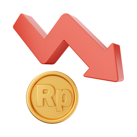 Decrease Rupiah  3D Icon