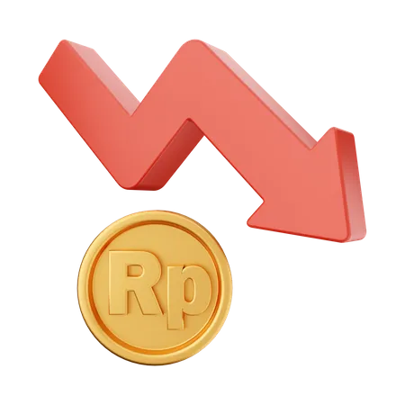 Decrease Rupiah  3D Icon