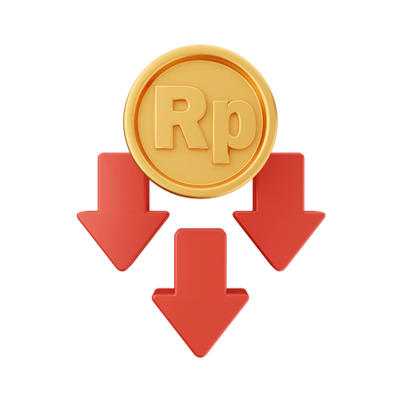 Decrease Rupiah  3D Icon