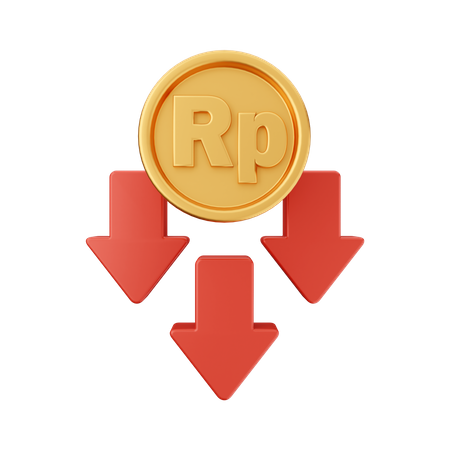 Decrease Rupiah  3D Icon