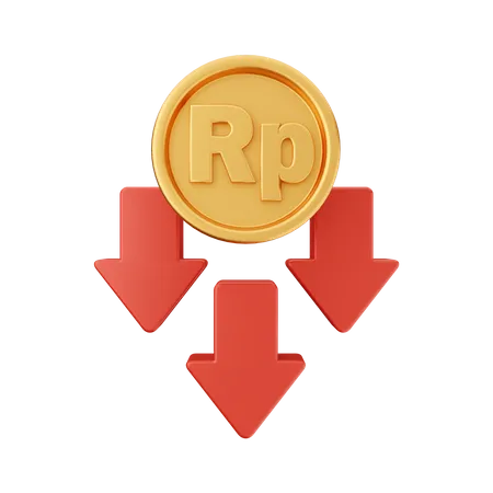 Decrease Rupiah  3D Icon