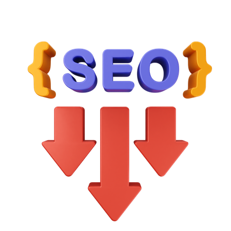 Decrease Seo  3D Icon