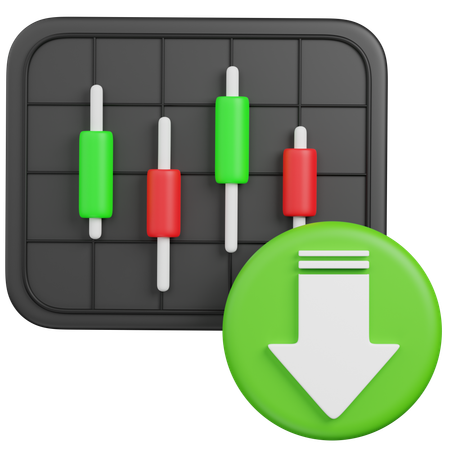 Decrease trading  3D Icon