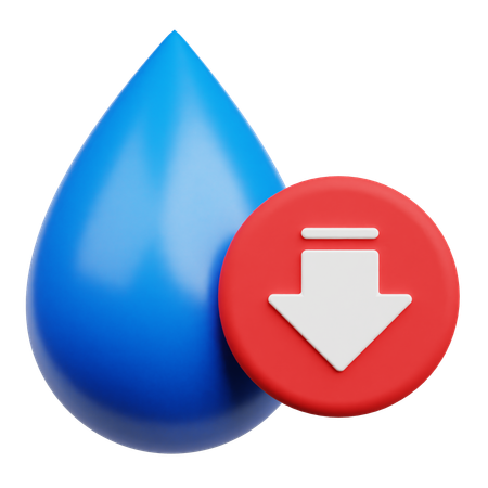 Decrease Water 3D Icon