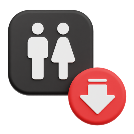 Decrease WC  3D Icon