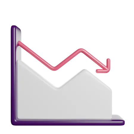 Decrease Analytics Graph 3D Icon