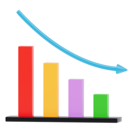 Decreasing Graph  3D Icon