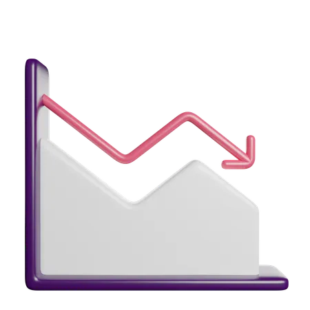 Decreasing Graph  3D Icon