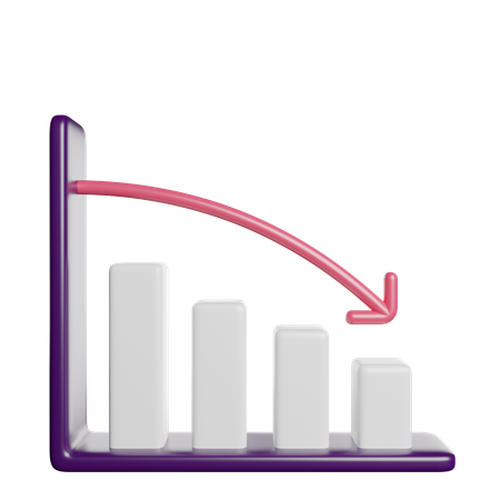 Decreasing Graph  3D Icon