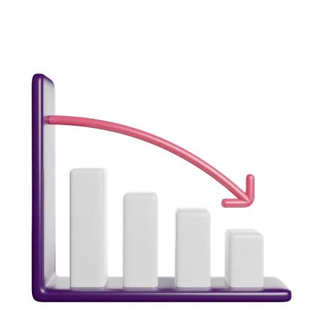 Decreasing Graph  3D Icon