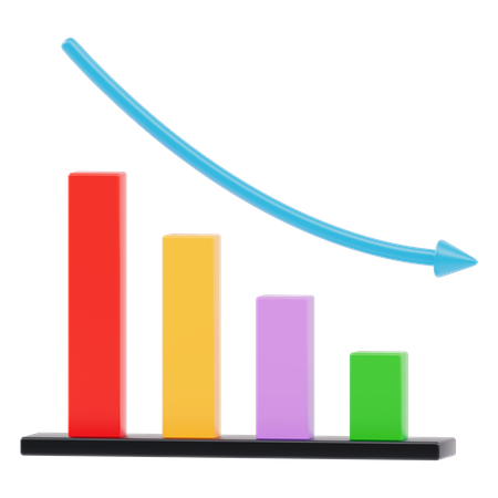 Decreasing Graph  3D Icon