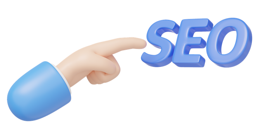 Dedo apontando para SEO  3D Icon