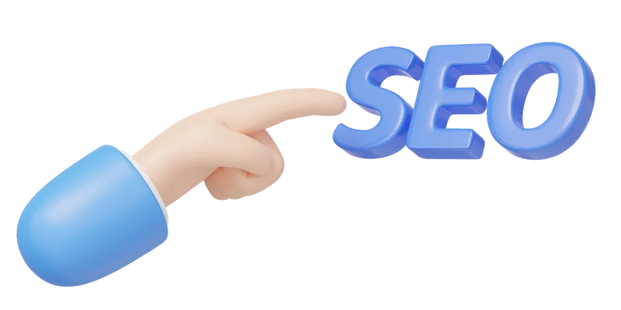 Dedo apontando para SEO  3D Icon