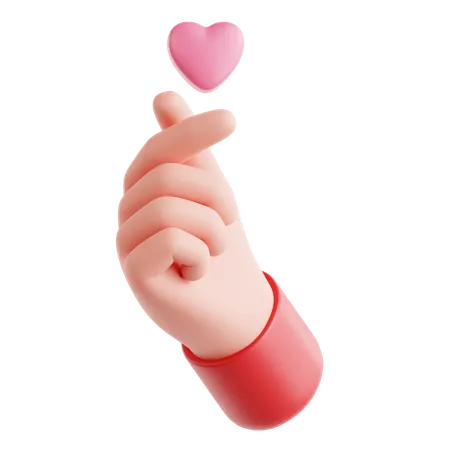 Corazón dedo  3D Icon