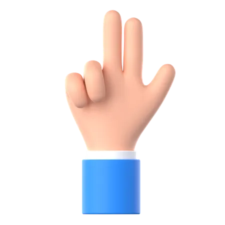 Gesto de la mano con pistola de dedo  3D Icon