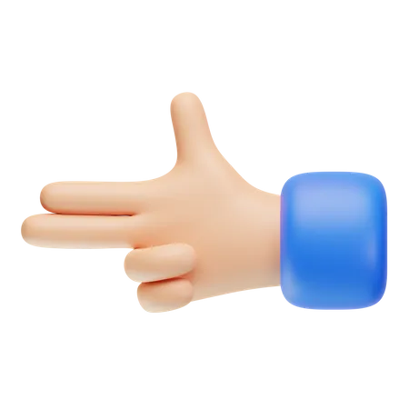 Símbolo de mano de pistola de dedo  3D Icon