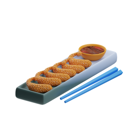 Deep Fried Prawns  3D Icon