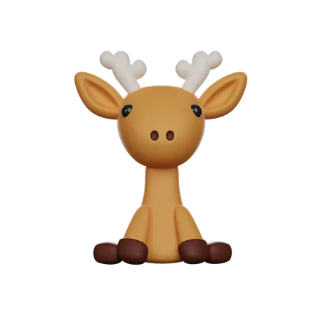 Cute 3 D Character Deer Toy 3D Icon