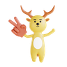 3d deer emoji