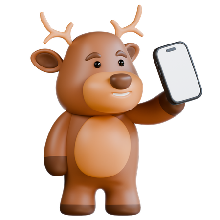 Deer Bring Smartphone  3D Icon