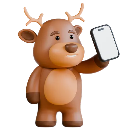 Deer Bring Smartphone  3D Icon