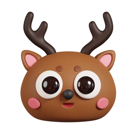 Deer Face  3D Illustration