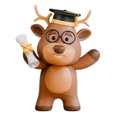 Deer Graduation  3D Icon