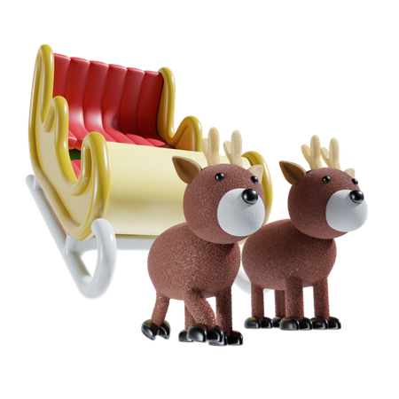 Deer Sledge  3D Icon
