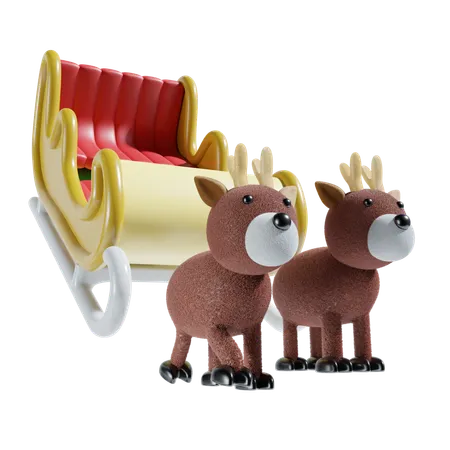 Deer Sledge  3D Icon