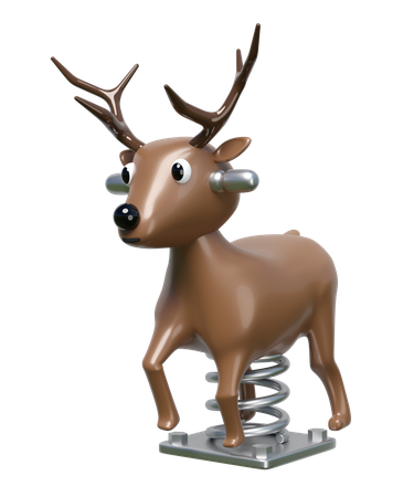 Deer spring rider  3D Illustration