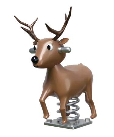 Deer spring rider  3D Illustration