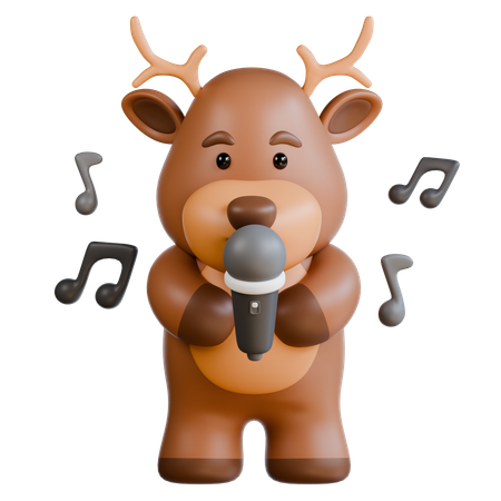 Deer with Mic  3D Icon