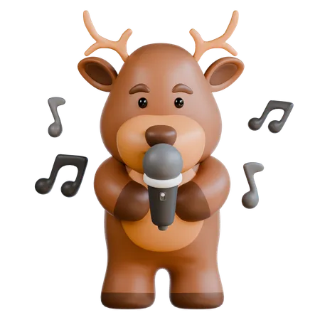 Deer with Mic  3D Icon