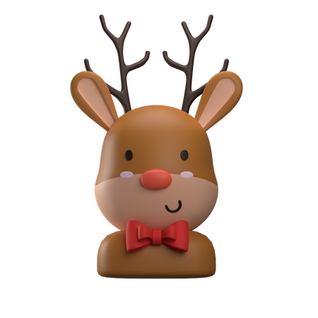 Deer With Ribbon 3D Illustration
