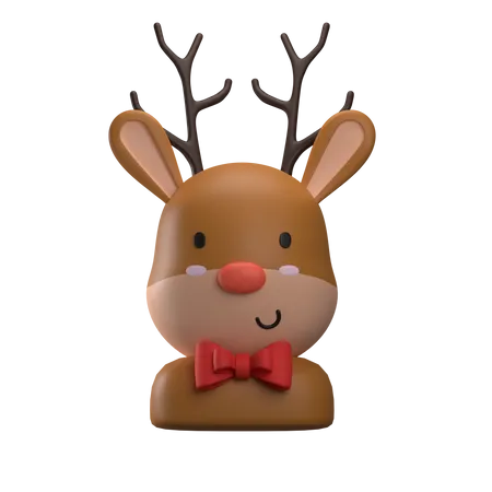 Deer With Ribbon  3D Illustration