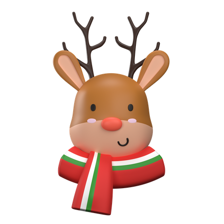 Deer With Scarf  3D Illustration