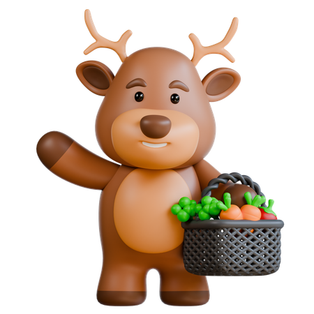 Deer with Vegetables  3D Icon