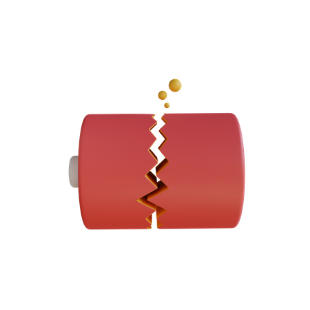 Kaputte Batterie  3D Icon