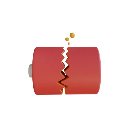 Kaputte Batterie  3D Icon