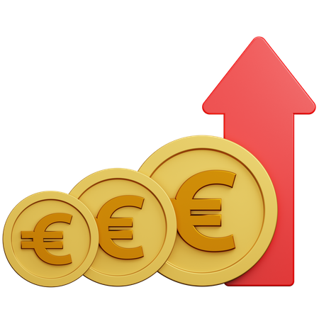 Deflação da moeda euro  3D Icon