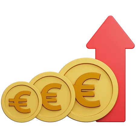 Deflação da moeda euro  3D Icon