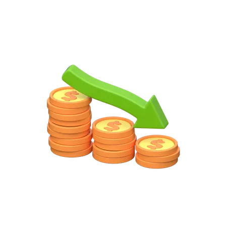 Deflation 3 D Icon Symbolizes Economic Decline Falling Prices Decreased Consumer Spending And Contraction Of Money Supply In The Economy 3D Icon
