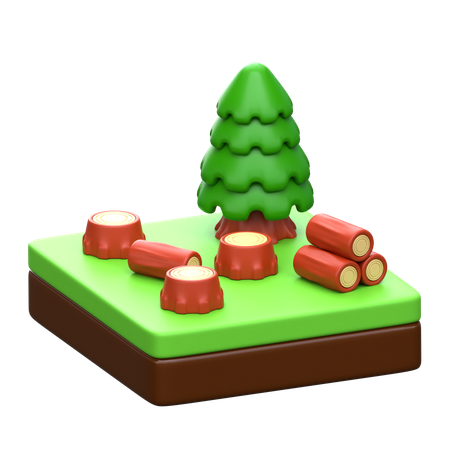 Deforestación  3D Icon