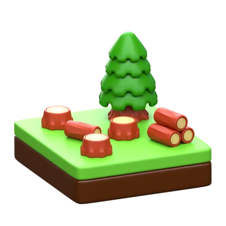 Deforestación  3D Icon