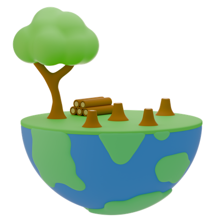 Deforestación  3D Icon